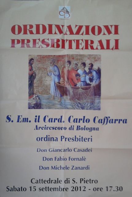 Manifesto Ordinazioni Presbiterali